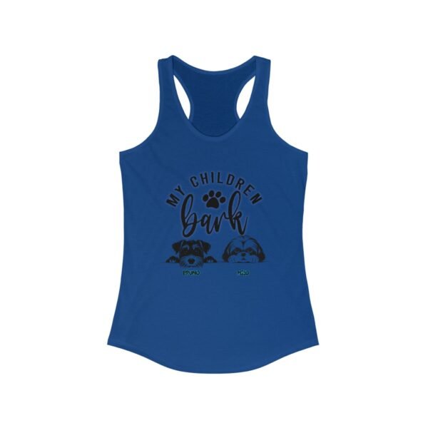 Personalized Dog Lover's Racerback Tank, My Children Bark, Pet Mom Gift, Cute Animal Shirt, Summer Apparel, Dog Mom T-Shirt, Casual Wear