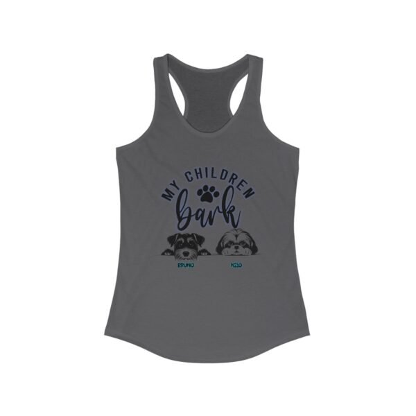 Personalized Dog Lover's Racerback Tank, My Children Bark, Pet Mom Gift, Cute Animal Shirt, Summer Apparel, Dog Mom T-Shirt, Casual Wear