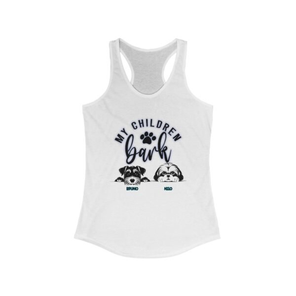 Personalized Dog Lover's Racerback Tank, My Children Bark, Pet Mom Gift, Cute Animal Shirt, Summer Apparel, Dog Mom T-Shirt, Casual Wear