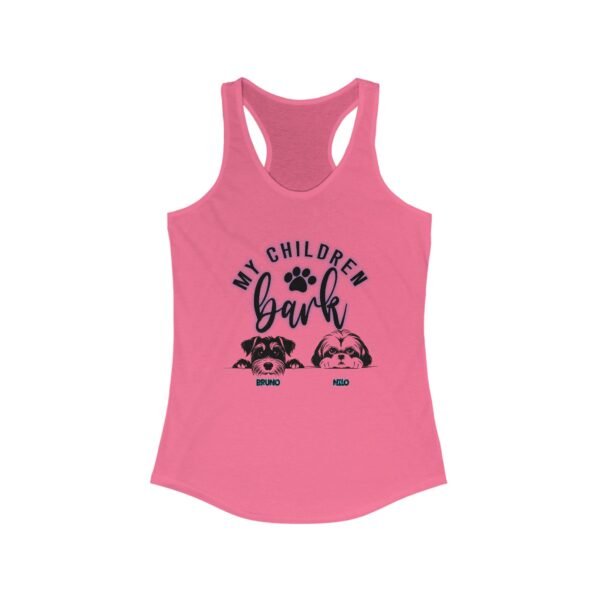 Personalized Dog Lover's Racerback Tank, My Children Bark, Pet Mom Gift, Cute Animal Shirt, Summer Apparel, Dog Mom T-Shirt, Casual Wear