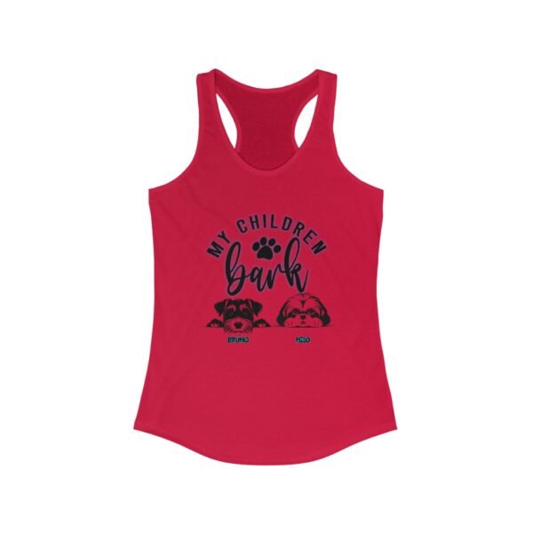 Personalized Dog Lover's Racerback Tank, My Children Bark, Pet Mom Gift, Cute Animal Shirt, Summer Apparel, Dog Mom T-Shirt, Casual Wear