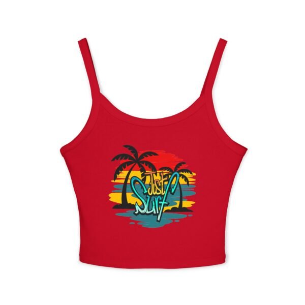 Beach Vibe Tank Top - Just Surf, Summer Top, Vacation Wear, Gift for Surfers, Tropical Style, Casual Summer Outfit
