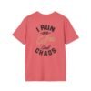 Coffee and Chaos Unisex Softstyle T-Shirt, Casual Wear, Gift for Coffee Lovers, Funny Tee, Everyday Apparel