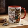 Funny Cat Coffee Mug, Perfect for Cat Lovers, Coffee Addicts, and Gifts - Black Accent Mug, Cute Gift for Birthdays, Holidays