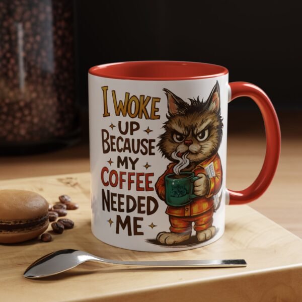 Funny Cat Coffee Mug, Perfect for Cat Lovers, Coffee Addicts, and Gifts - Black Accent Mug, Cute Gift for Birthdays, Holidays