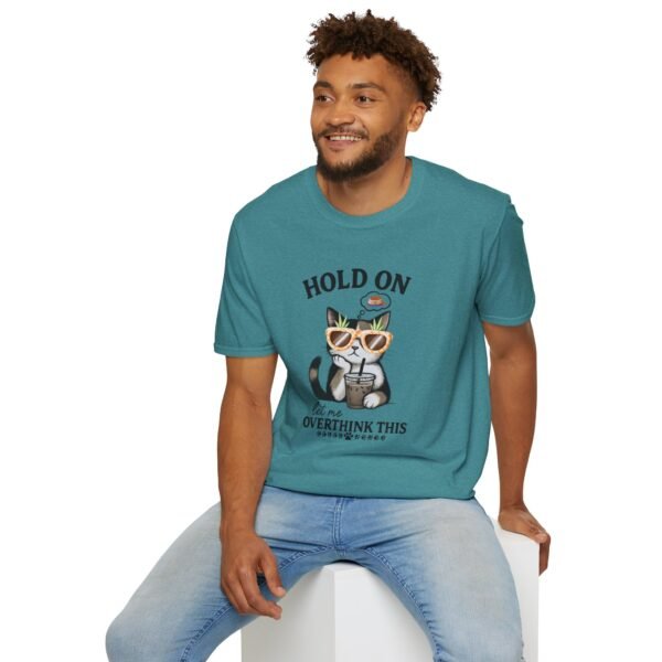 Funny Cat Overthink T-Shirt, Cute Pet Lover Shirt, Gift for Cat Moms, Quirky Animal Tee, Relaxed Fit Cat Apparel