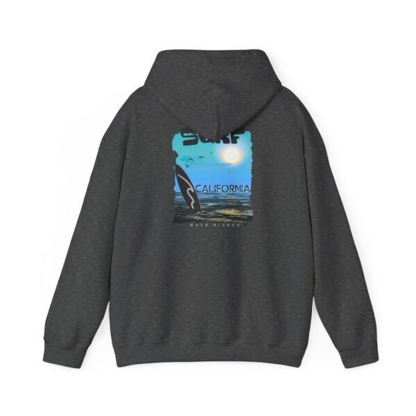 11674324781387305813_2048.jpeg Surf California Unisex Hoodie, Cozy Surfing Sweatshirt for Beach Lovers, Ideal for Summer, Gift for Surfers, Relaxed Casual Style