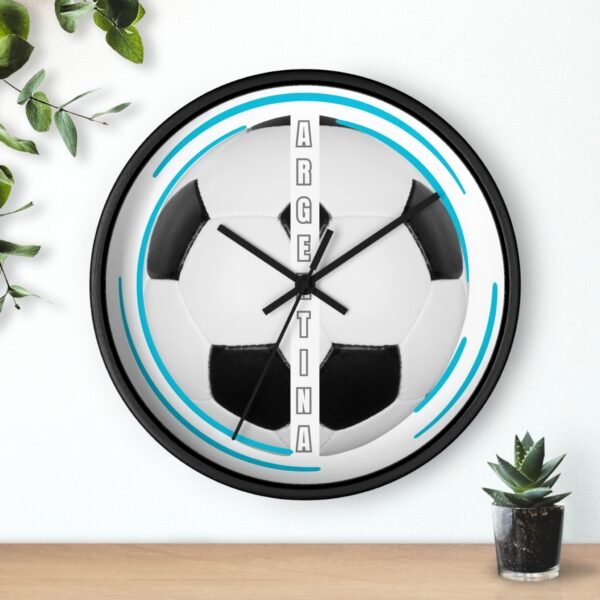 Soccer Wall Clock, Sports Decor, Argentina Fan Gift, Home Office Timepiece, Soccer Decor, Unique Wall Art