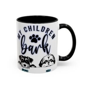 Personalized Dog Lover's Accent Coffee Mug with Cute Pup Design, Pet Owner Gift, Birthday Gift for Dog Moms, Dog Dad Coffee Cup