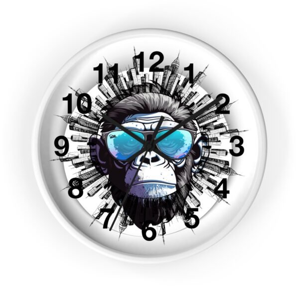 Urban Gorilla Wall Clock, Cool Home Decor, Funky Gift for Him, Modern Art Timepiece, Unique Wall Art for Living Room