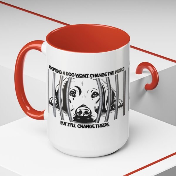 Adopt Don't Shop Coffee Mug - Black Accent Mug for Dog Lovers, Animal Rescue Gift, Pet Adoption Encouragement