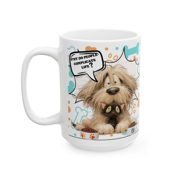 Pet Lover's Ceramic Coffee Mug 11oz / 15oz, Cat & Dog Charming Ceramic Coffee Mug