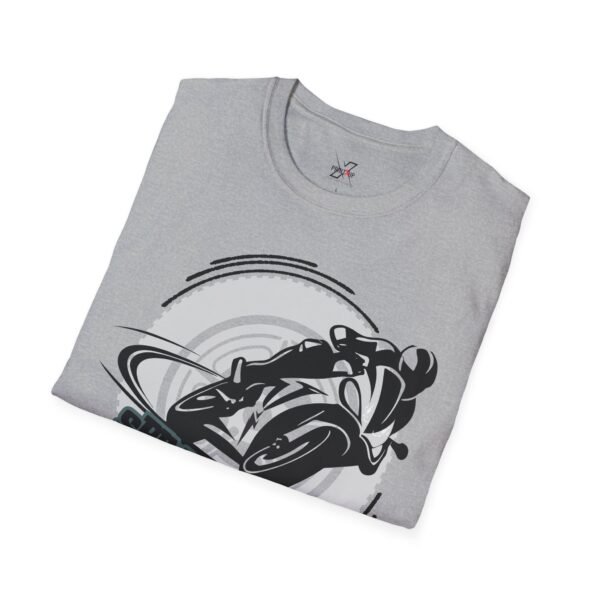 Motorcycle Graphic Tee, Unisex Softstyle T-Shirt, Biker Gift,  Cool Casual Wear, Spinning Station Shirt, Motorcycle Lovers Gift