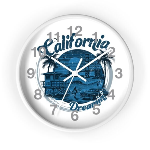 California Dreamin' Wall Clock - Coastal Decor, Home Office, Nautical Vibes, Gift for Beach Lovers, Unique Timepiece