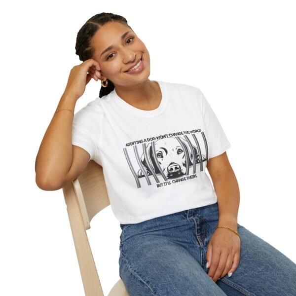 Adopt, Unisex Softstyle T-Shirt - Dog Lover Gift, Animal Rescue Support Tee, Pet Adoption Awareness, Cute Canine Apparel