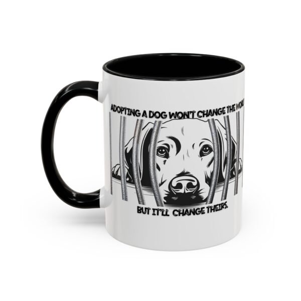 Adopt Don't Shop Coffee Mug - Black Accent Mug for Dog Lovers, Animal Rescue Gift, Pet Adoption Encouragement