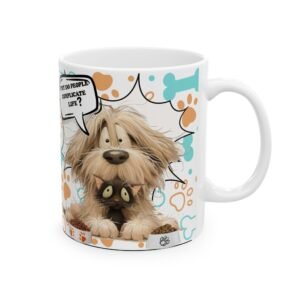 Pet Lover's Ceramic Coffee Mug 11oz / 15oz, Cat & Dog Charming Ceramic Coffee Mug