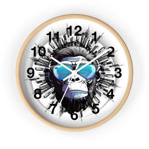 Urban Gorilla Wall Clock, Cool Home Decor, Funky Gift for Him, Modern Art Timepiece, Unique Wall Art for Living Room