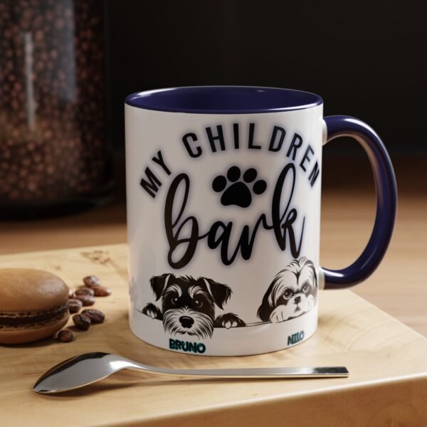 Personalized Dog Lover's Accent Coffee Mug with Cute Pup Design, Pet Owner Gift, Birthday Gift for Dog Moms, Dog Dad Coffee Cup