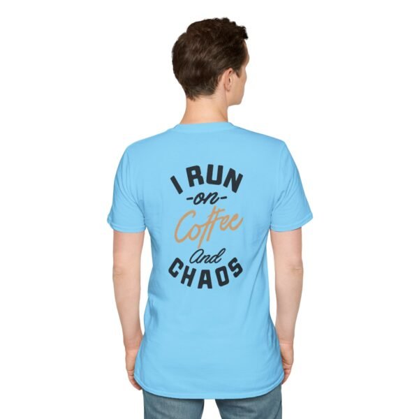 Coffee and Chaos Unisex Softstyle T-Shirt, Casual Wear, Gift for Coffee Lovers, Funny Tee, Everyday Apparel