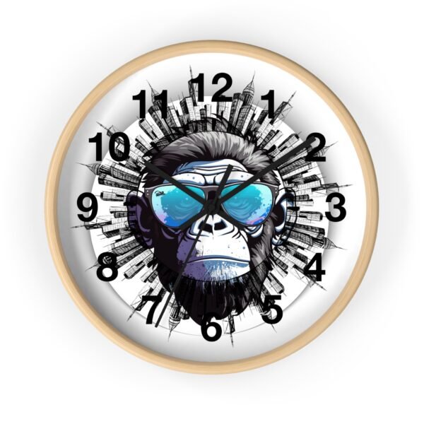 Urban Gorilla Wall Clock, Cool Home Decor, Funky Gift for Him, Modern Art Timepiece, Unique Wall Art for Living Room