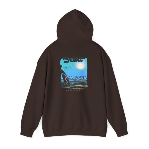 15320593551893066840_2048.jpeg Surf California Unisex Hoodie, Cozy Surfing Sweatshirt for Beach Lovers, Ideal for Summer, Gift for Surfers, Relaxed Casual Style