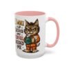 Funny Cat Coffee Mug, Perfect for Cat Lovers, Coffee Addicts, and Gifts - Black Accent Mug, Cute Gift for Birthdays, Holidays