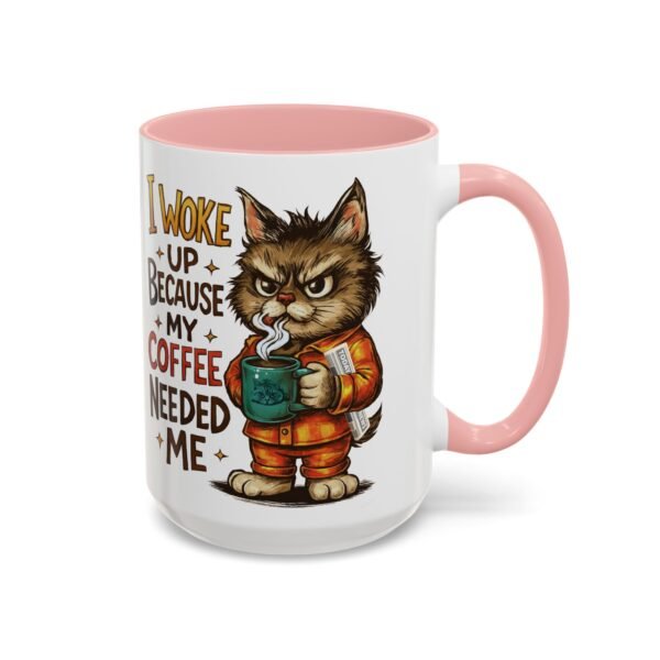 Funny Cat Coffee Mug, Perfect for Cat Lovers, Coffee Addicts, and Gifts - Black Accent Mug, Cute Gift for Birthdays, Holidays