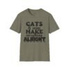 Cats Wine Make Everything Alright T-Shirt, Cat Lover Gift, Wine Enthusiast Shirt, Funny Tee, Gift for Her