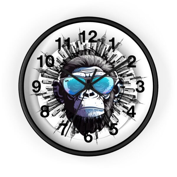 Urban Gorilla Wall Clock, Cool Home Decor, Funky Gift for Him, Modern Art Timepiece, Unique Wall Art for Living Room