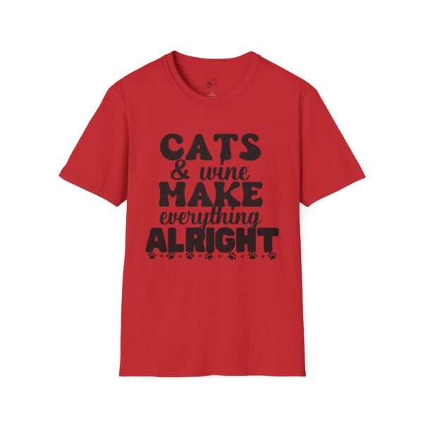 Cats Wine Make Everything Alright T-Shirt, Cat Lover Gift, Wine Enthusiast Shirt, Funny Tee, Gift for Her