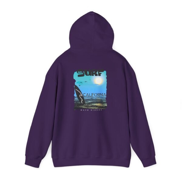 16079777028266108072_2048.jpeg Surf California Unisex Hoodie, Cozy Surfing Sweatshirt for Beach Lovers, Ideal for Summer, Gift for Surfers, Relaxed Casual Style