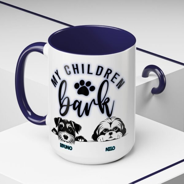 Personalized Dog Lover's Accent Coffee Mug with Cute Pup Design, Pet Owner Gift, Birthday Gift for Dog Moms, Dog Dad Coffee Cup