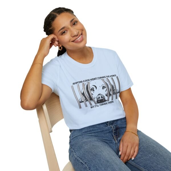 Adopt, Unisex Softstyle T-Shirt - Dog Lover Gift, Animal Rescue Support Tee, Pet Adoption Awareness, Cute Canine Apparel