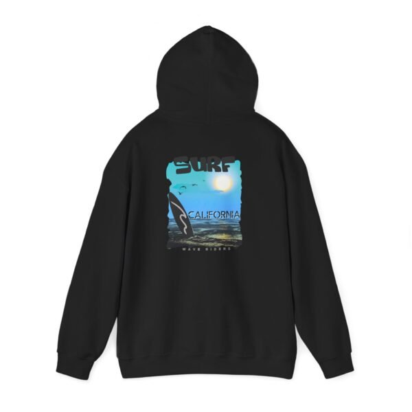 16442433068195757677_2048.jpeg Surf California Unisex Hoodie, Cozy Surfing Sweatshirt for Beach Lovers, Ideal for Summer, Gift for Surfers, Relaxed Casual Style