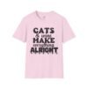 Cats Wine Make Everything Alright T-Shirt, Cat Lover Gift, Wine Enthusiast Shirt, Funny Tee, Gift for Her