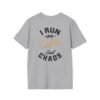 Coffee and Chaos Unisex Softstyle T-Shirt, Casual Wear, Gift for Coffee Lovers, Funny Tee, Everyday Apparel
