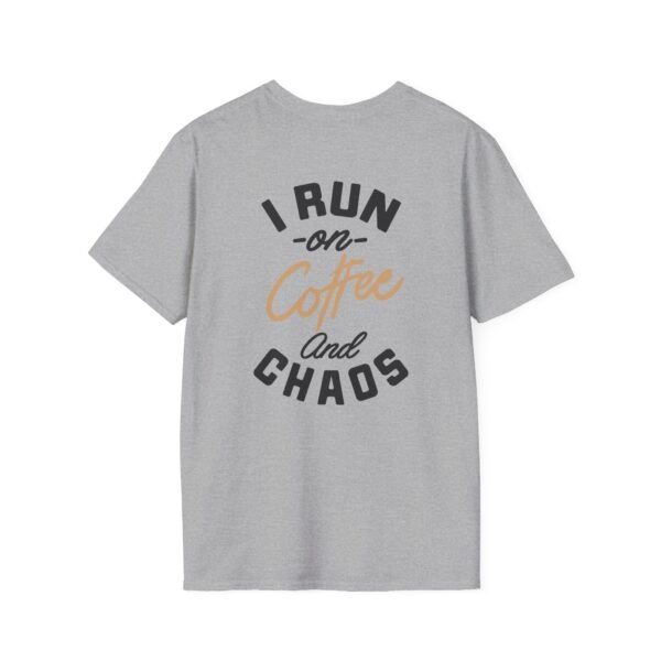 Coffee and Chaos Unisex Softstyle T-Shirt, Casual Wear, Gift for Coffee Lovers, Funny Tee, Everyday Apparel