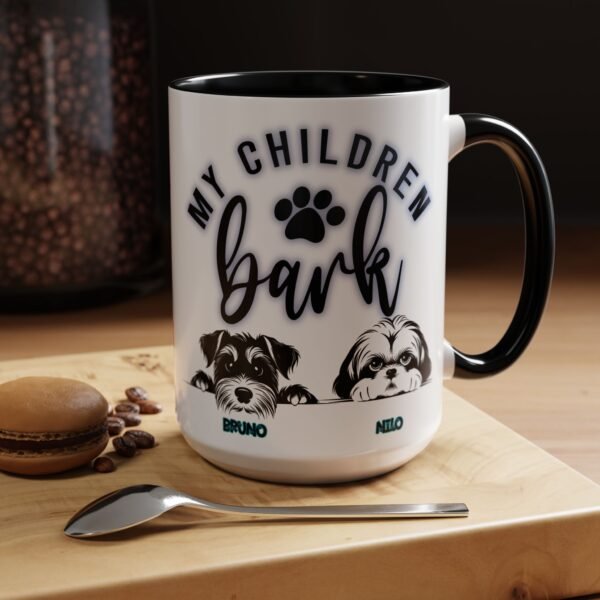 Personalized Dog Lover's Accent Coffee Mug with Cute Pup Design, Pet Owner Gift, Birthday Gift for Dog Moms, Dog Dad Coffee Cup