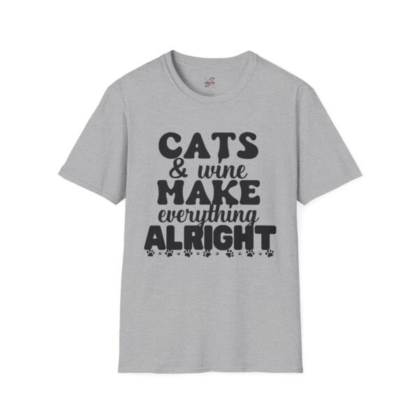 Cats Wine Make Everything Alright T-Shirt, Cat Lover Gift, Wine Enthusiast Shirt, Funny Tee, Gift for Her