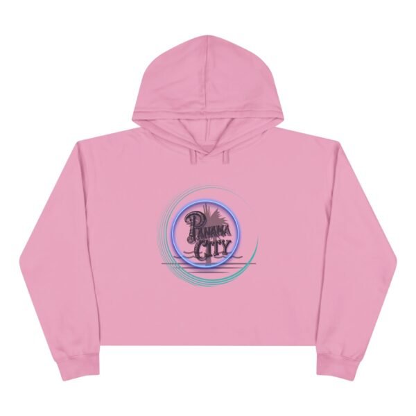 Chic Crop Hoodie with Retro 'Panama City' Design, Casual Wear, Summer Fashion, Gift for Travelers, Beach Vibes