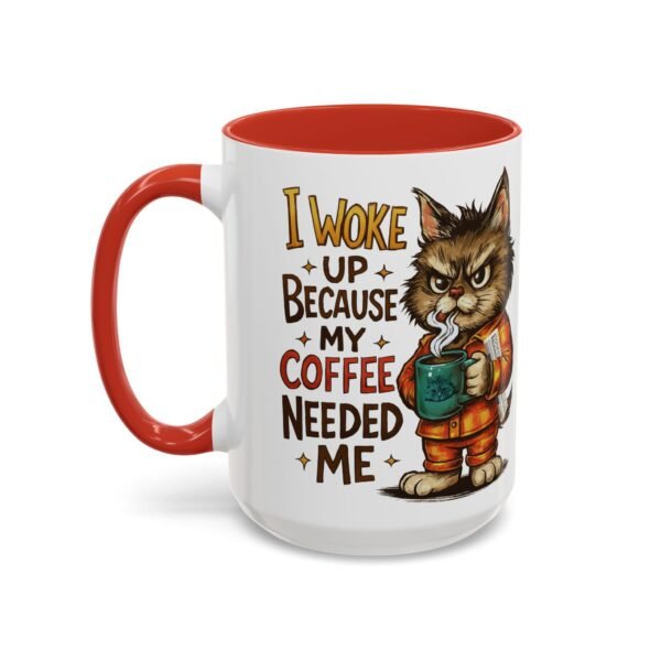Funny Cat Coffee Mug, Perfect for Cat Lovers, Coffee Addicts, and Gifts - Black Accent Mug, Cute Gift for Birthdays, Holidays