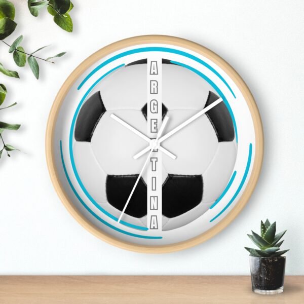 Soccer Wall Clock, Sports Decor, Argentina Fan Gift, Home Office Timepiece, Soccer Decor, Unique Wall Art