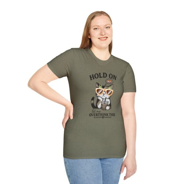 Funny Cat Overthink T-Shirt, Cute Pet Lover Shirt, Gift for Cat Moms, Quirky Animal Tee, Relaxed Fit Cat Apparel