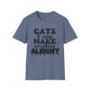 Cats Wine Make Everything Alright T-Shirt, Cat Lover Gift, Wine Enthusiast Shirt, Funny Tee, Gift for Her