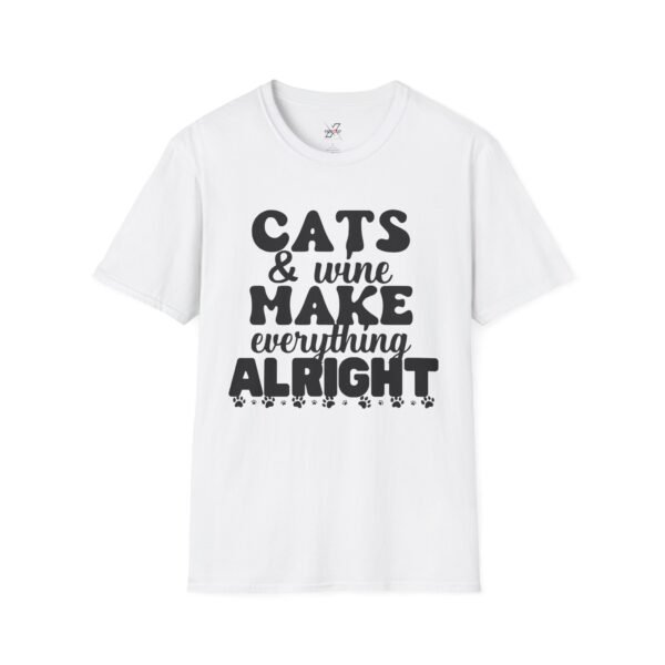 Cats Wine Make Everything Alright T-Shirt, Cat Lover Gift, Wine Enthusiast Shirt, Funny Tee, Gift for Her