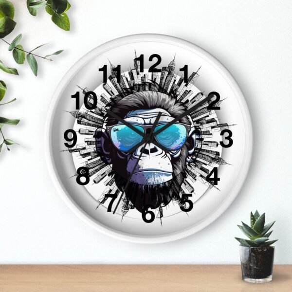 Urban Gorilla Wall Clock, Cool Home Decor, Funky Gift for Him, Modern Art Timepiece, Unique Wall Art for Living Room