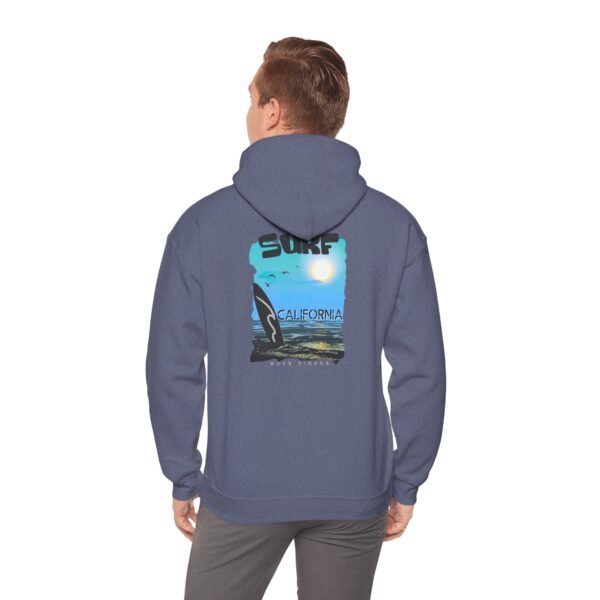 17635279346018126876_2048.jpeg Surf California Unisex Hoodie, Cozy Surfing Sweatshirt for Beach Lovers, Ideal for Summer, Gift for Surfers, Relaxed Casual Style