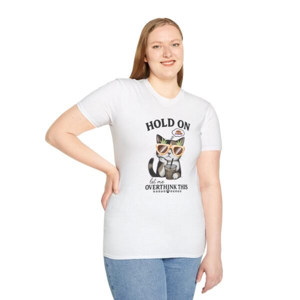 Funny Cat Overthink T-Shirt, Cute Pet Lover Shirt, Gift for Cat Moms, Quirky Animal Tee, Relaxed Fit Cat Apparel