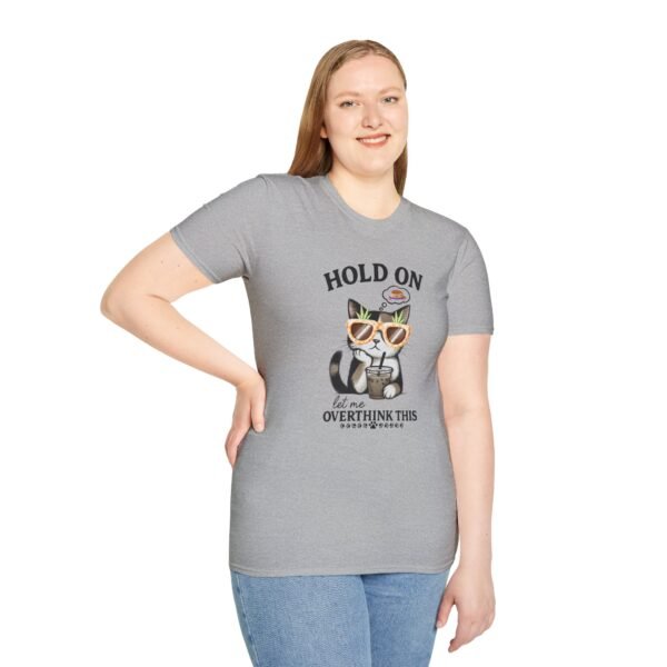 Funny Cat Overthink T-Shirt, Cute Pet Lover Shirt, Gift for Cat Moms, Quirky Animal Tee, Relaxed Fit Cat Apparel